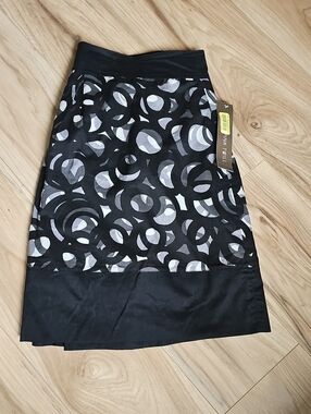 Black and Gray Patterned Women's Skirt - By Pink Twill